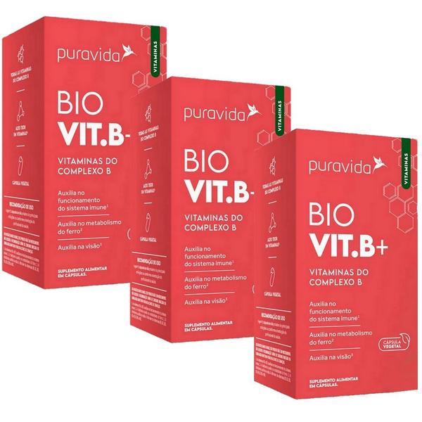 Imagem de Kit 3x Bio Vit B - Vitaminas do Complexo B - 30 Capsulas cada - Pura Vida