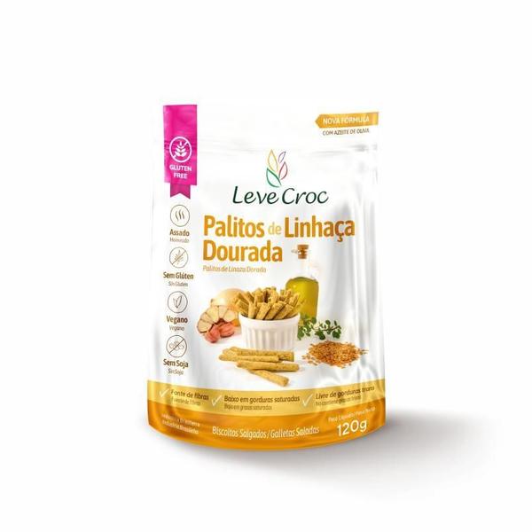 Kit 3X: Biscoito Palito Linhaça Dourada S/Gl Leve Crock 120G Imagem de Kit 3X: Biscoito Palito Linhaça Dourada S/Gl Leve Crock 120G