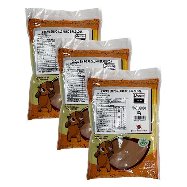 Kit 3X: Cacau em Pó Alcalino Tainá Alimentos 200g Imagem de Kit 3X: Cacau em Pó Alcalino Tainá Alimentos 200g