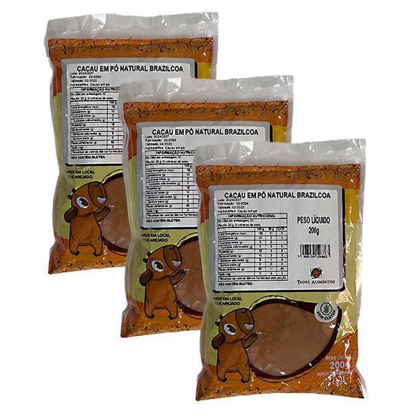 Kit 3X: Cacau Em Pó Tainá Alimentos 200G Imagem de Kit 3X: Cacau Em Pó Tainá Alimentos 200G