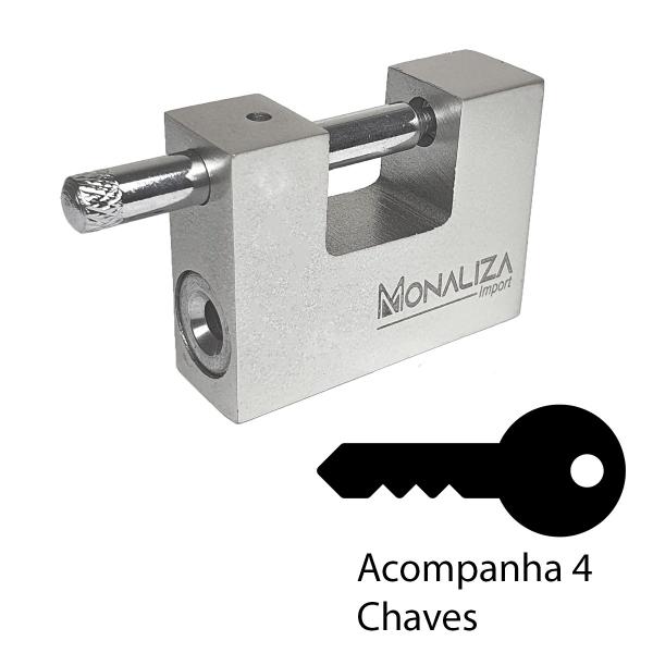 Imagem de Kit 3x Cadeado de Alta Segurança 60 mm Inviolável 4 Chaves