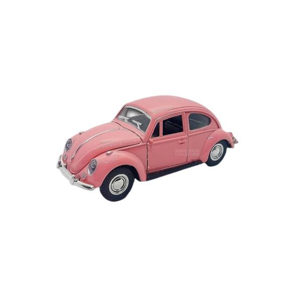 Imagem de Kit 3x Carrinho de Coleção Fusca Rosa - AP TOYS