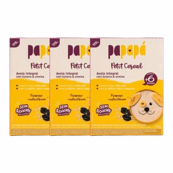 Kit 3X: Cereal Infantil Aveia, Banana E Ameixa Papapá 170G Imagem de Kit 3X: Cereal Infantil Aveia, Banana E Ameixa Papapá 170G