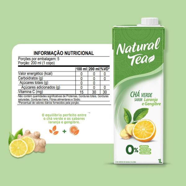 Imagem de Kit 3x Chá Verde com Laranja e Gengibre Natural Tea 1L