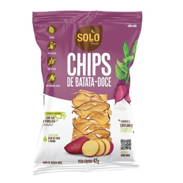 Imagem de Kit 3X: Chips de Batata Doce Assado Solo Snacks 42g