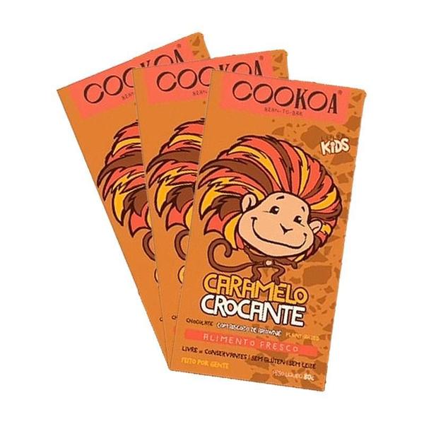 Kit 3X: Chocolate Caramelo Crocante Vegano Cookoa 80G Imagem de Kit 3X: Chocolate Caramelo Crocante Vegano Cookoa 80G