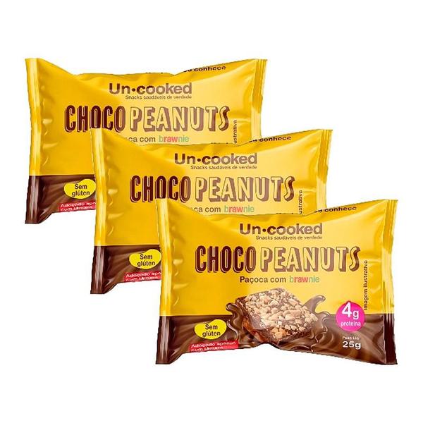 Kit 3X: Chocopeanuts Sem Glúten Uncooked 25g Imagem de Kit 3X: Chocopeanuts Sem Glúten Uncooked 25g