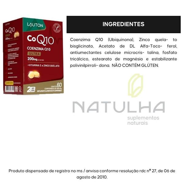 Imagem de Kit 3X Coenzima Q10 Ultra 200Mg 60 Comprimidos - Lauton