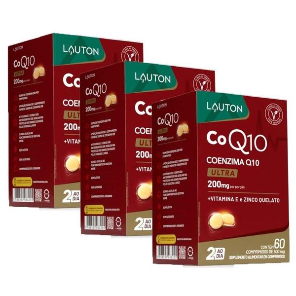 Imagem de Kit 3X Coenzima Q10 Ultra 200Mg 60 Comprimidos - Lauton