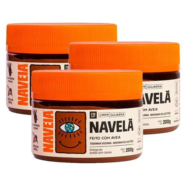 Kit 3X: Creme De Avelã Com Cacau Navelã Naveia 200G Imagem de Kit 3X: Creme De Avelã Com Cacau Navelã Naveia 200G