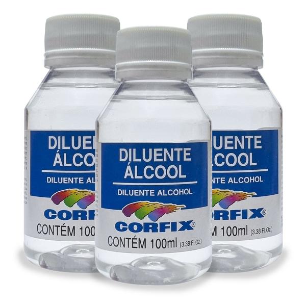 Imagem de Kit 3x Diluente Alcool 100ml Corfix