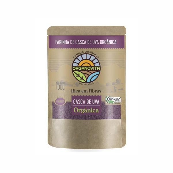 Kit 3X: Farinha Da Casca De Uva Orgânica Organovita 100G Imagem de Kit 3X: Farinha Da Casca De Uva Orgânica Organovita 100G