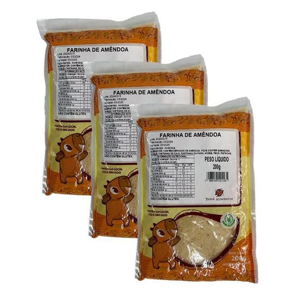 Kit 3X: Farinha De Amêndoa Tainá Alimentos 200G Imagem de Kit 3X: Farinha De Amêndoa Tainá Alimentos 200G
