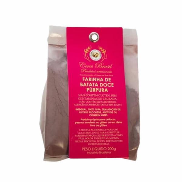 Kit 3X: Farinha De Batata Doce Púrpura Sem Glúten Ceres 200G Imagem de Kit 3X: Farinha De Batata Doce Púrpura Sem Glúten Ceres 200G