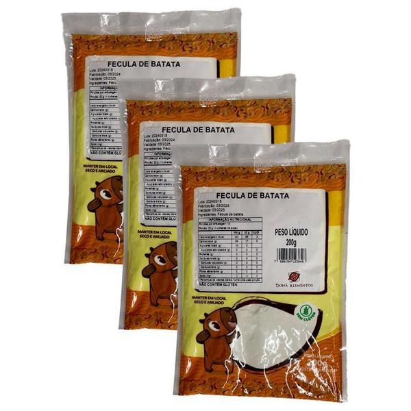 Kit 3X: Fécula De Batata Tainá Alimentos 200G Imagem de Kit 3X: Fécula De Batata Tainá Alimentos 200G