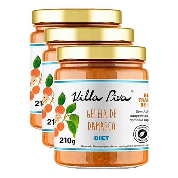 Imagem de Kit 3X: Geleia de Damasco Diet Villa Piva 210g