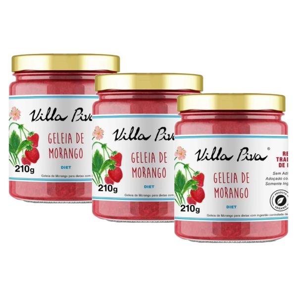 Imagem de Kit 3X: Geleia de Morango Diet Villa Piva 210g