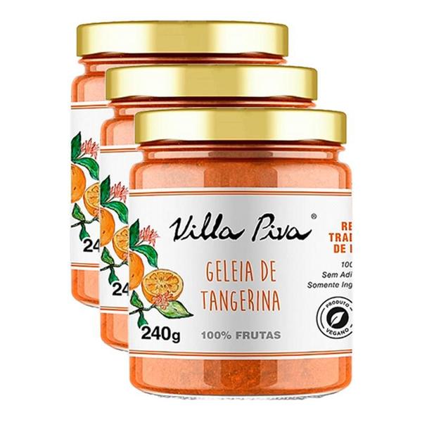 Imagem de Kit 3X: Geleia de Tangerina 100% Frutas Sem Adição de Açúcar Villa Piva 240g