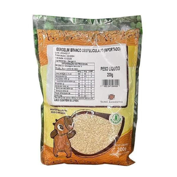 Kit 3X: Gergelim Branco Despeliculado Tainá Alimentos 200G Imagem de Kit 3X: Gergelim Branco Despeliculado Tainá Alimentos 200G