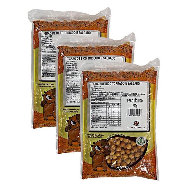Kit 3X: Grão De Bico Torrado E Salgado Tainá Alimentos 200G Imagem de Kit 3X: Grão De Bico Torrado E Salgado Tainá Alimentos 200G