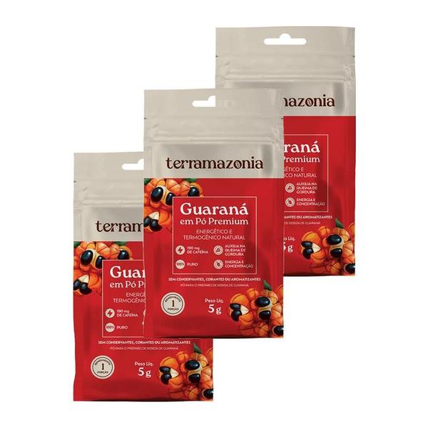 Kit 3X: Guaraná em Pó Sem Glúten Sachê Terramazonia 5g Imagem de Kit 3X: Guaraná em Pó Sem Glúten Sachê Terramazonia 5g