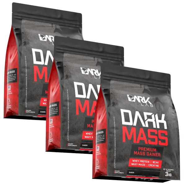 Kit 3x Hipercalórico Dark Mass 3kg Dark Lab Imagem de Kit 3x Hipercalórico Dark Mass 3kg Dark Lab