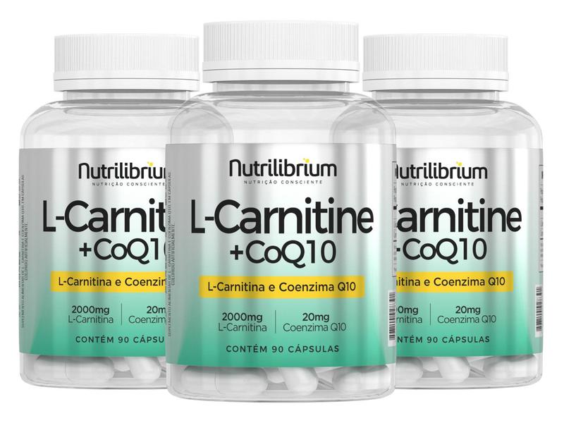 Imagem de Kit 3x L Carnitina 2000mg C/ Coenzima Q10 Coq10 20mg 3 Mêses - Nutrilibrium