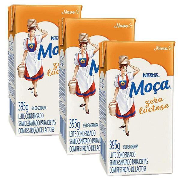 Kit 3x Leite Condensado Zero Lactose Moça Nestlé Imagem de Kit 3x Leite Condensado Zero Lactose Moça Nestlé