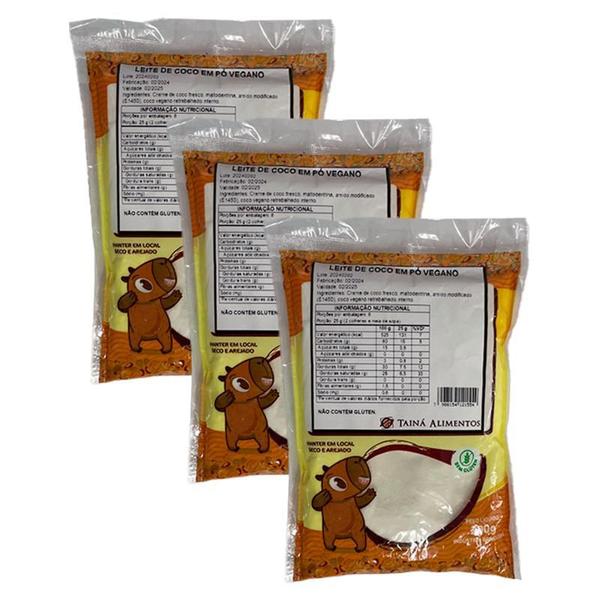 Kit 3X: Leite de Coco em Pó Tainá Alimentos 200g Imagem de Kit 3X: Leite de Coco em Pó Tainá Alimentos 200g