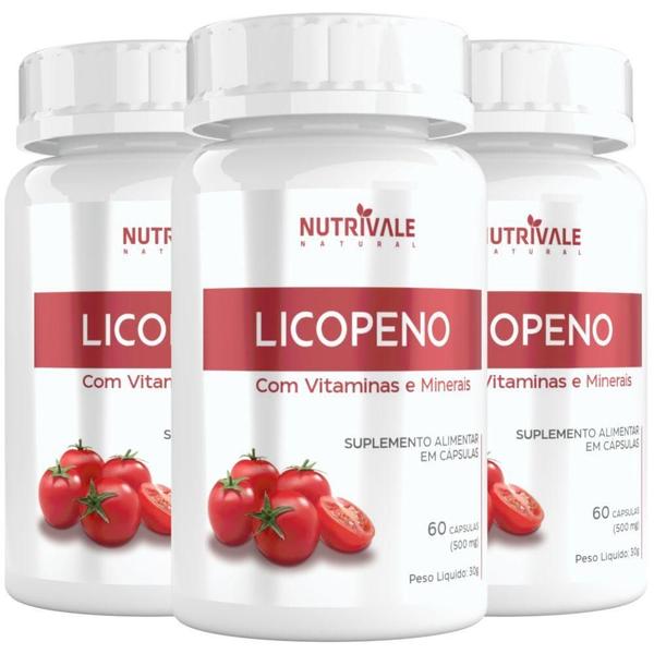 Imagem de Kit 3X Licopeno Vitaminas E Minerais 60 Cápsulas - Nutrivale