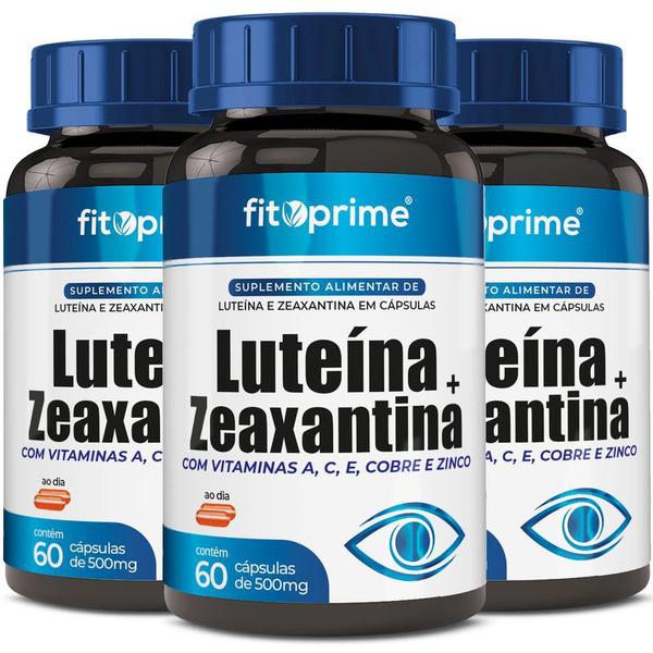 Imagem de Kit 3x Luteina, Zeaxantina Com Vitaminas 60 Cápsulas