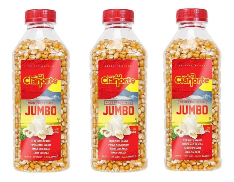 Kit 3x Milho Para Pipoca Tipo Jumbo - 685g - Pipoca Gigante - Cianorte Imagem de Kit 3x Milho Para Pipoca Tipo Jumbo - 685g - Pipoca Gigante
