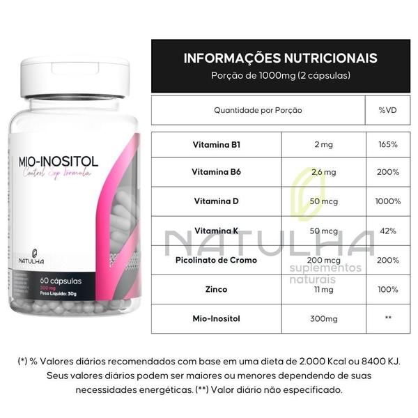 Imagem de Kit 3X Mio-Inositol Control Sop Formula 60 Cápsulas Natulha