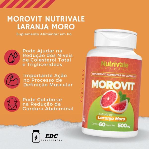 Imagem de Kit 3x Morovit Extrato de Laranja Moro 60 Cápsulas Nutrivale