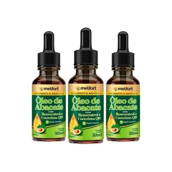 Imagem de Kit 3X Óleo De Abacate Com Resveratrol E Coenzima Q10 30Ml