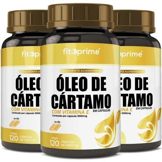 Imagem de Kit 3x Óleo De Cártamo Com Vitamina E 120 cápsulas - FitoPrime