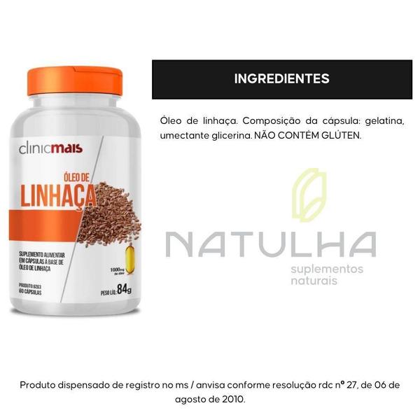 Imagem de Kit 3X Óleo De Linhaça 1000Mg 60 Cápsulas - Clinicmais