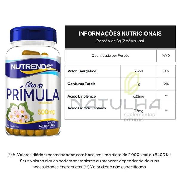 Imagem de Kit 3X Óleo De Prímula 500Mg 60 Cápsulas - Nutrends