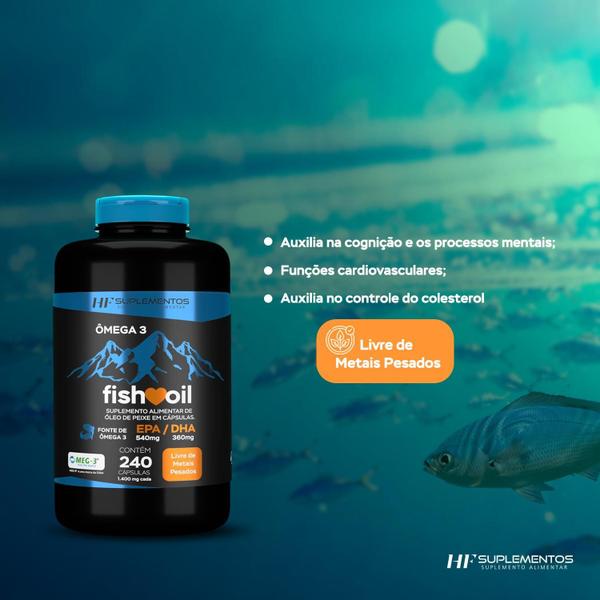 Imagem de Kit 3X Omega 3 Fish Oil Meg 3 240 Cps Hf Suplementos