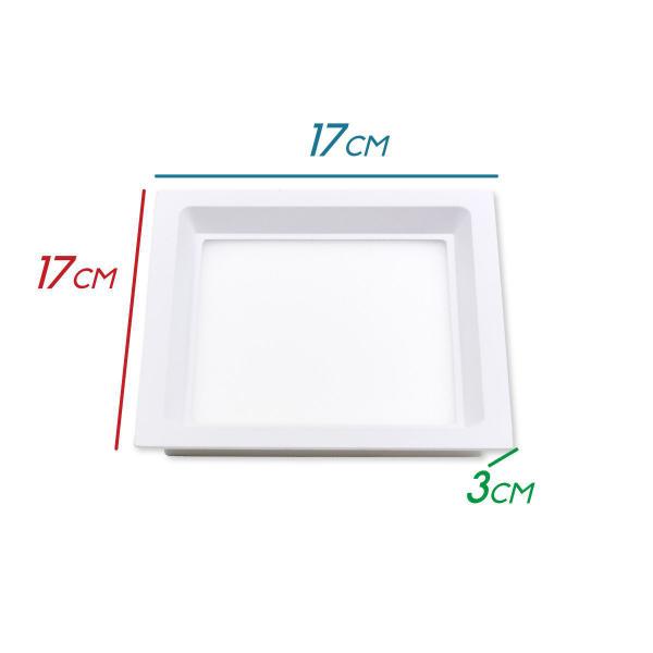 Imagem de kit 3x Painel Led Embutir Recuado Quadrado 15w 3000K Branco Quente St1026