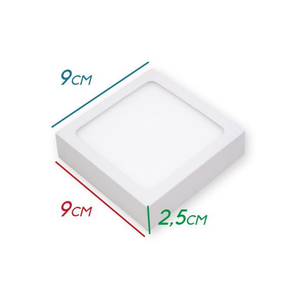 Imagem de Kit 3x Painel Plafon Led 8w Luminária Sobrepor 9x9cm Branco Frio 6000K St1044