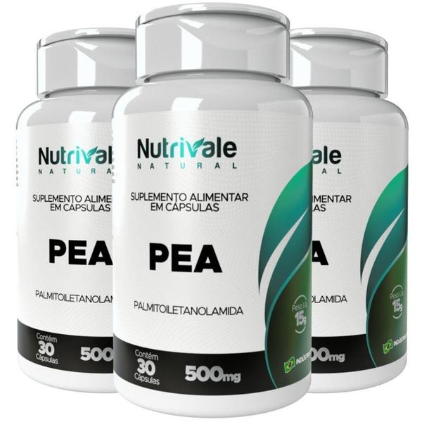 Imagem de Kit 3X Pea (Palmitoiletanolamida) 30 Cápsulas - Nutrivale