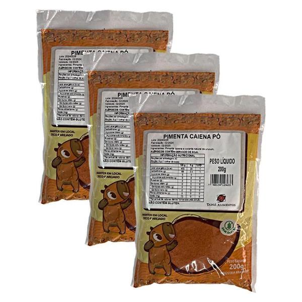 Kit 3X: Pimenta Caiena Em Pó Tainá Alimentos 200G Imagem de Kit 3X: Pimenta Caiena Em Pó Tainá Alimentos 200G