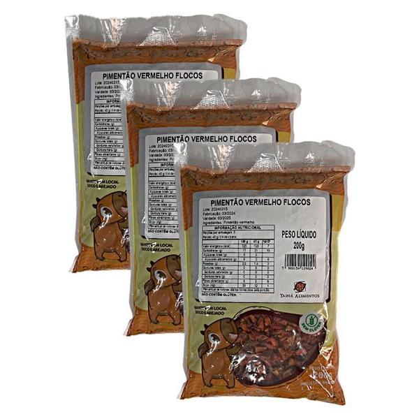 Kit 3X: Pimentão Vermelho Em Flocos Tainá Alimentos 200G Imagem de Kit 3X: Pimentão Vermelho Em Flocos Tainá Alimentos 200G