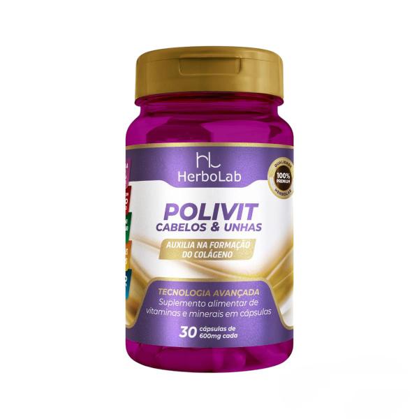 Imagem de Kit 3x POLIVIT CABELO & UNHA 30 CAPS 600MG - HERBOLAB C