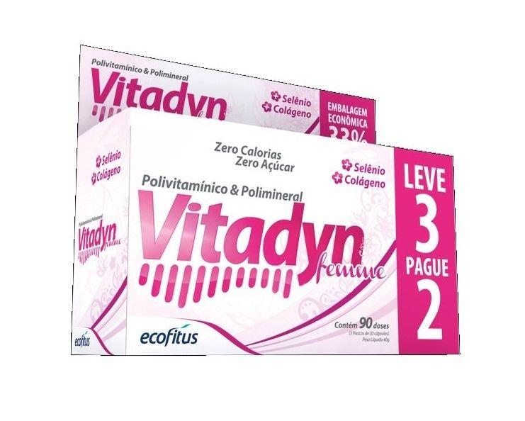 Imagem de Kit 3x Polivitamínico Vitadyn Femme C/90 Cápsulas - Ecofitus