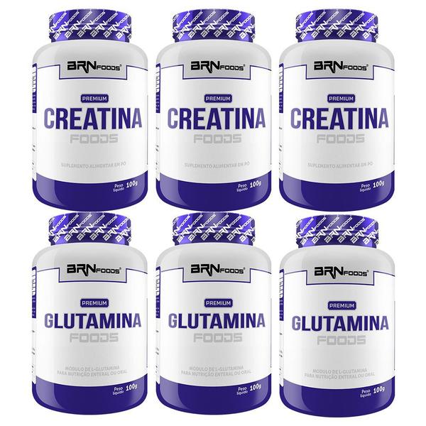 Imagem de KIT 3x PREMIUM Creatina 100g + 3x PREMIUM Glutamina 100g