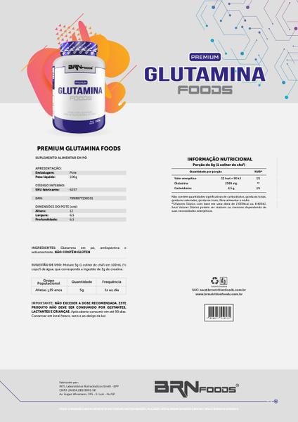 Imagem de KIT 3x PREMIUM Glutamina 100g - BRN Foods