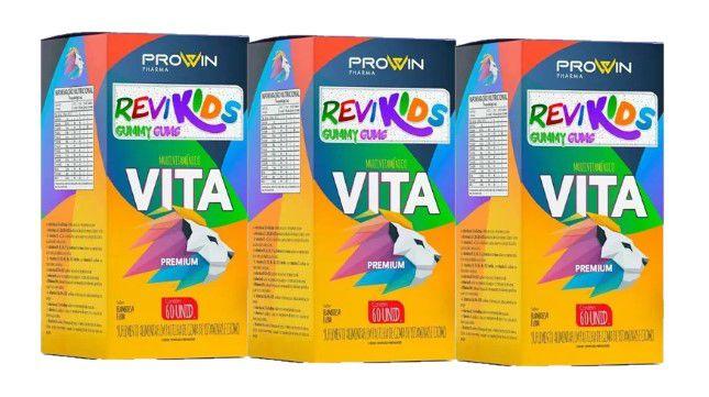 Imagem de Kit 3x Revikids Gummy 30 Gomas De Framboesa - Prowin Pharma