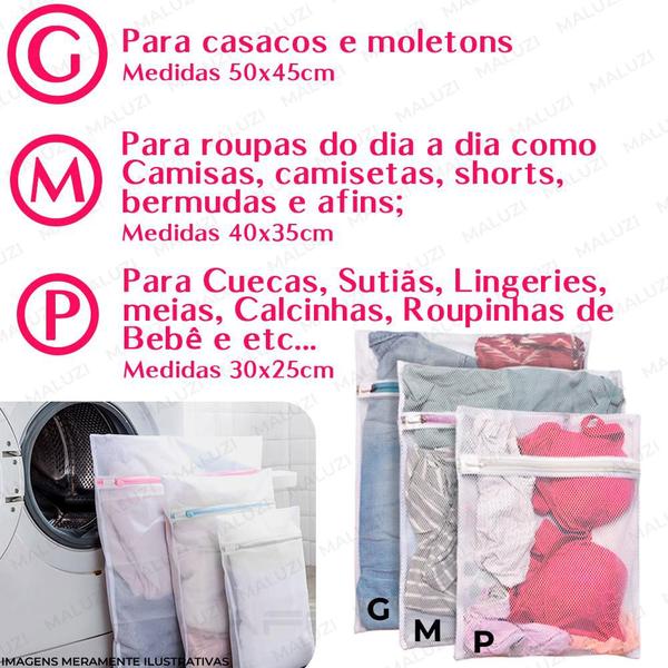 Imagem de Kit 3x Saquinho Lavar Roupa Delicada Intima Sutiã Lingerie